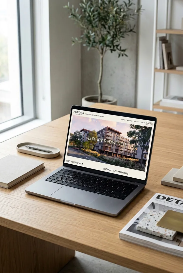 Wizualizacja architektoniczna na stronie internetowej inwestycji