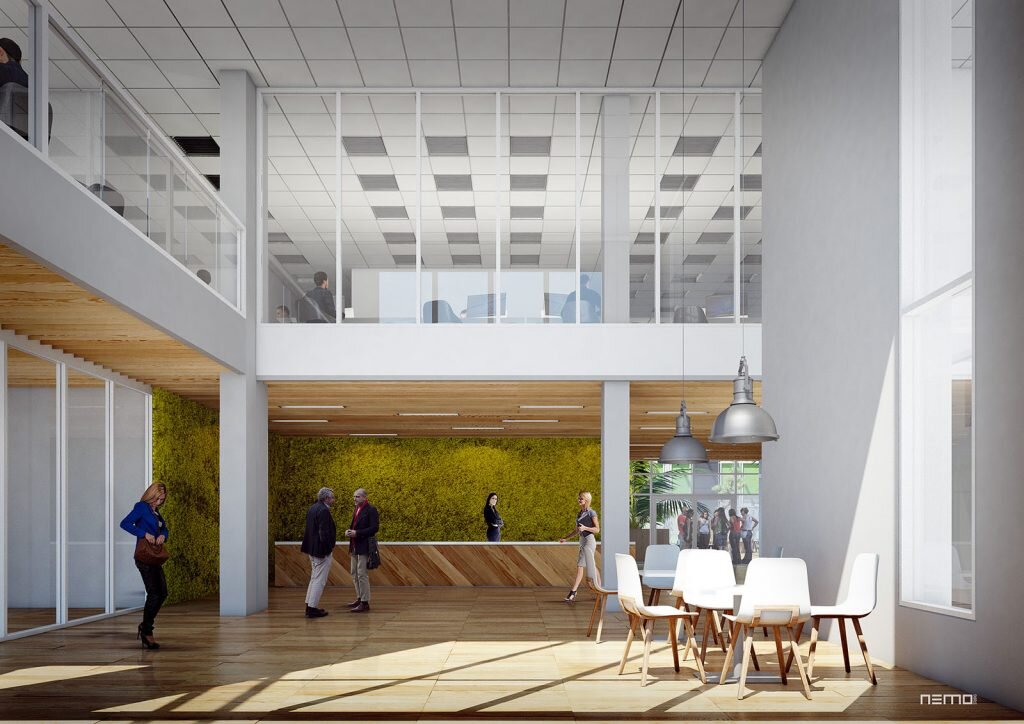 wizualizacja wnętrza budynku biurowego dla Castoramy