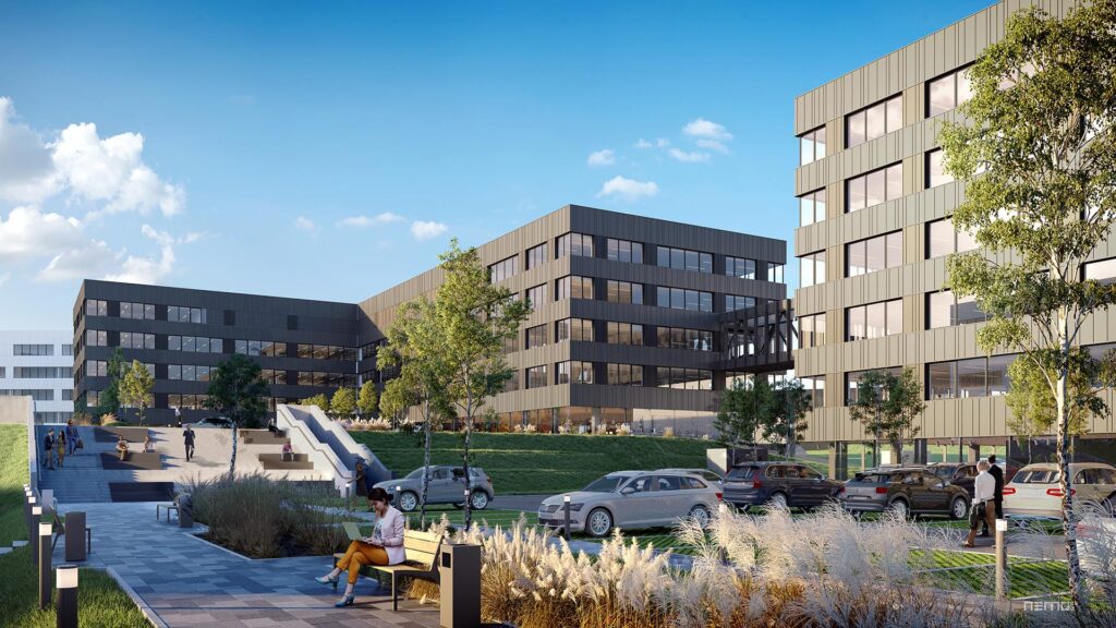 Wizualizacja architektoniczna budynku biurowego w Krakowie