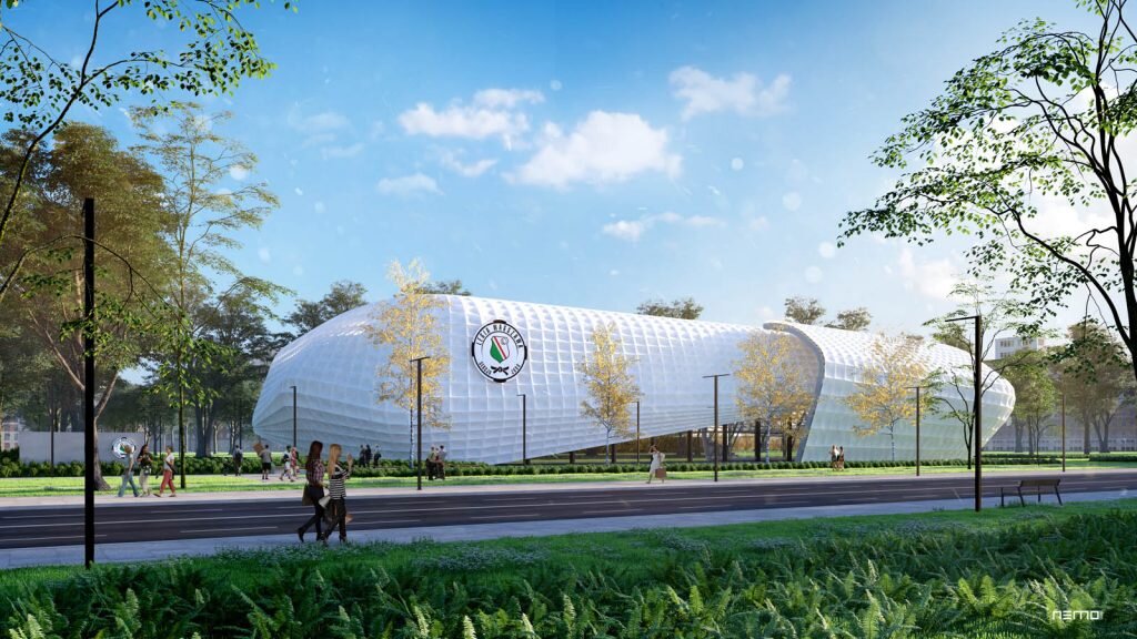 słoneczna wizualizacja hali sportowej judo