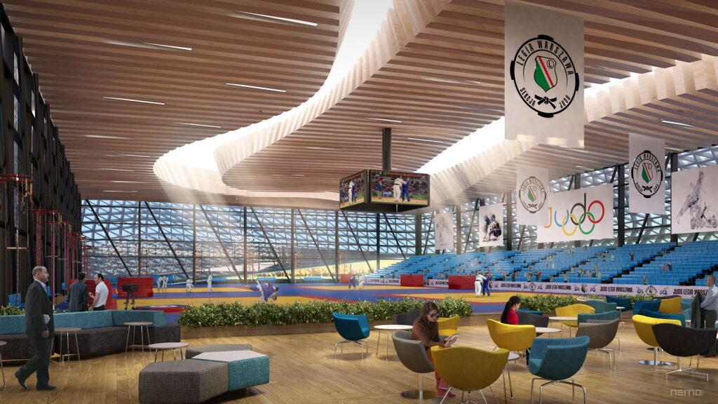 HOME 10 przestrzenna wizualizacja wnętrza hali sportowej