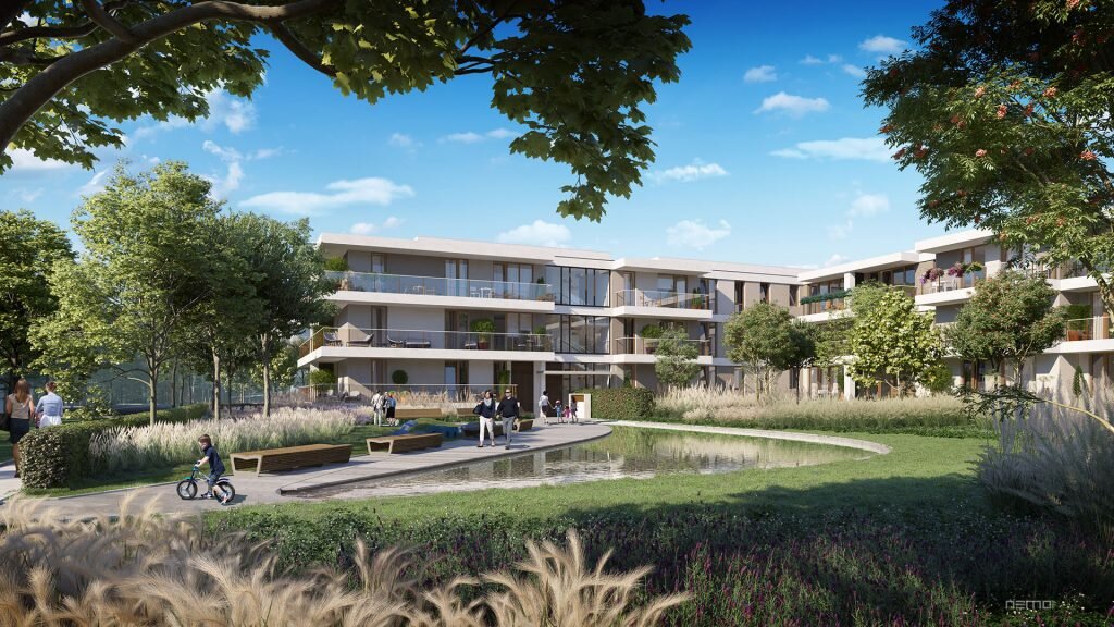 obraz pokazujący wizualizację architektoniczną budynku mieszkalnego wielorodzinnego