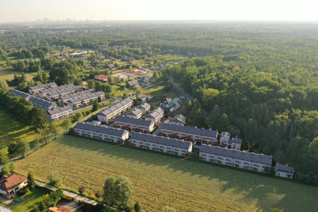 HOME 9 Wizualizacja z lotu ptaka osiedla domów jednorodzinnych